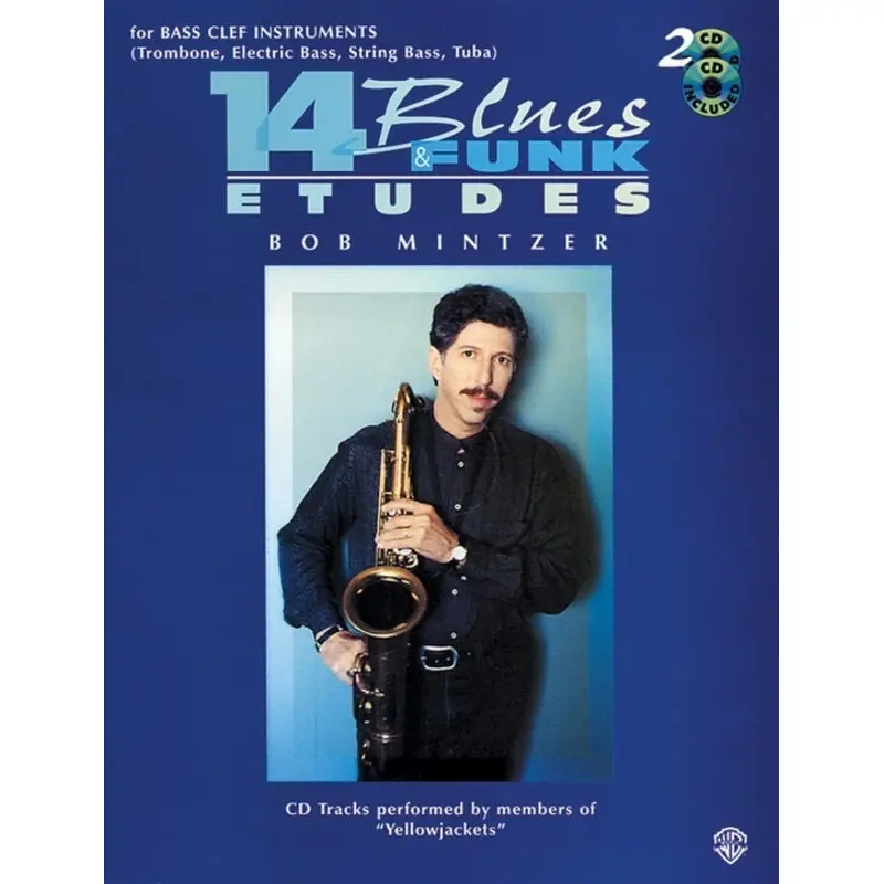 MINTZER - 14 BLUES & FUNK ETUDES BASS CLEF INSTR BK/2CDS