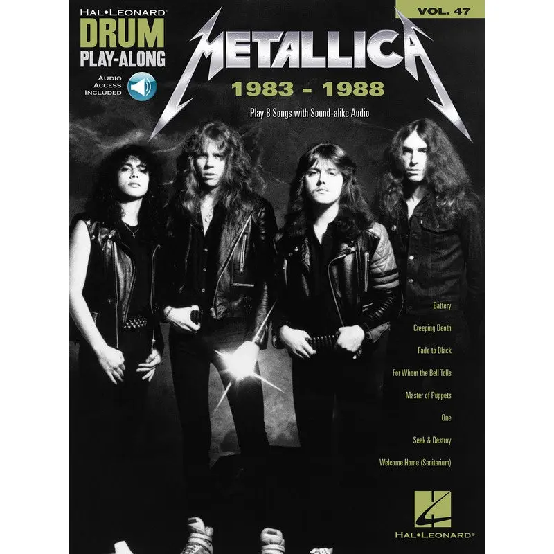 METALLICA 1983-1988 DRUM PLAYALONG V47 BK/OLA