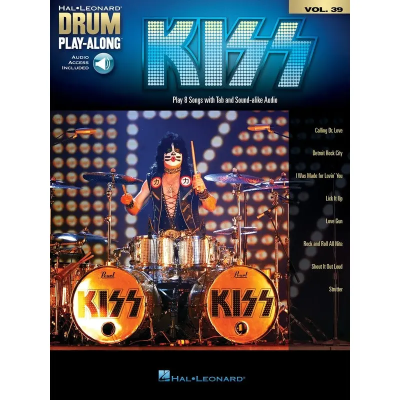 KISS DRUM PLAYALONG V32 BK/OLA