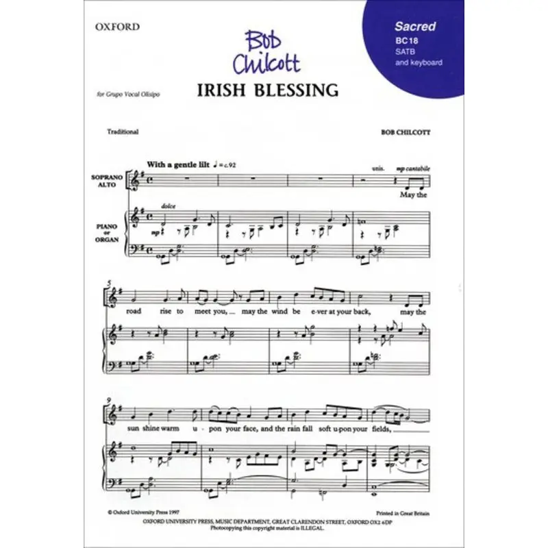 IRISH BLESSING SATB/PNO