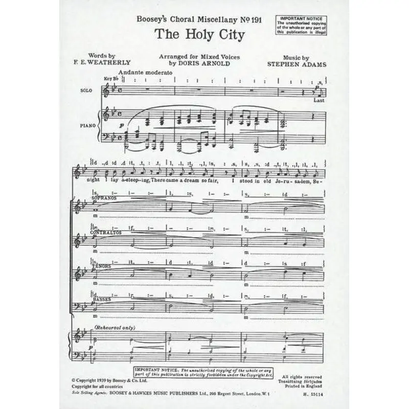 HOLY CITY SATB