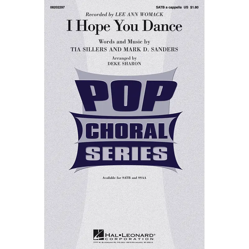 I HOPE YOU DANCE SATB A CAPPELLA