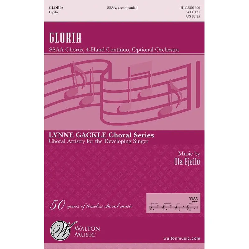 GLORIA SSAA PIANO 4 HANDS