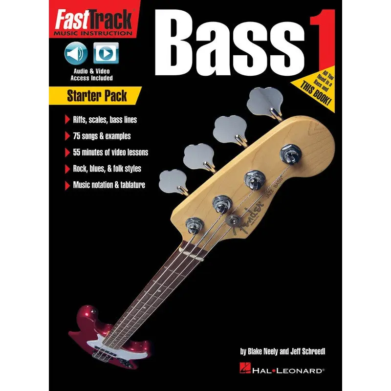 FASTTRACK BASS GUITAR STARTER PACK BK/OLM
