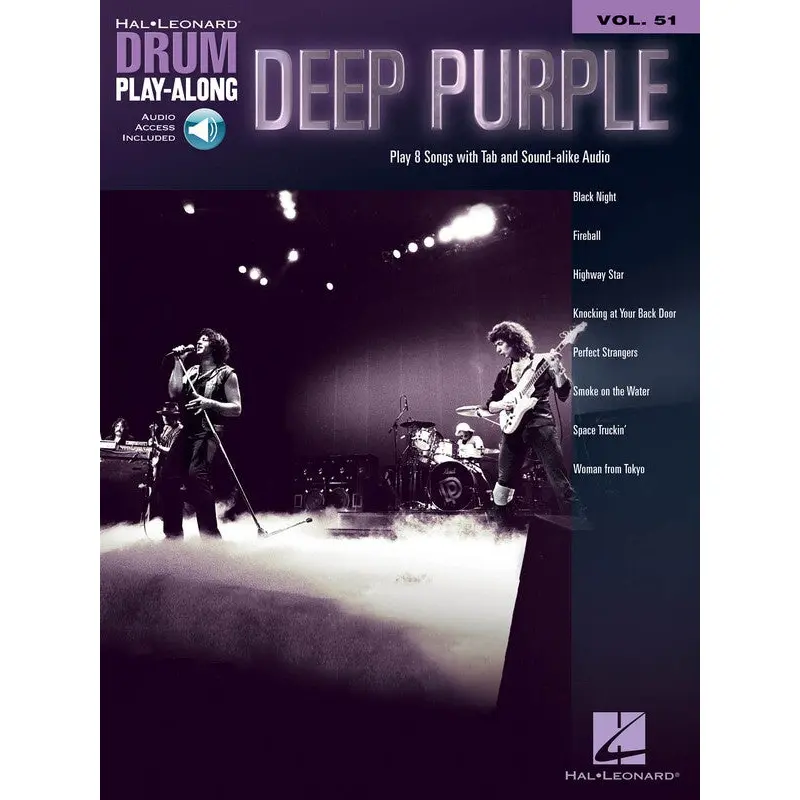 DEEP PURPLE DRUM PLAYALONG V51 BK/OLA