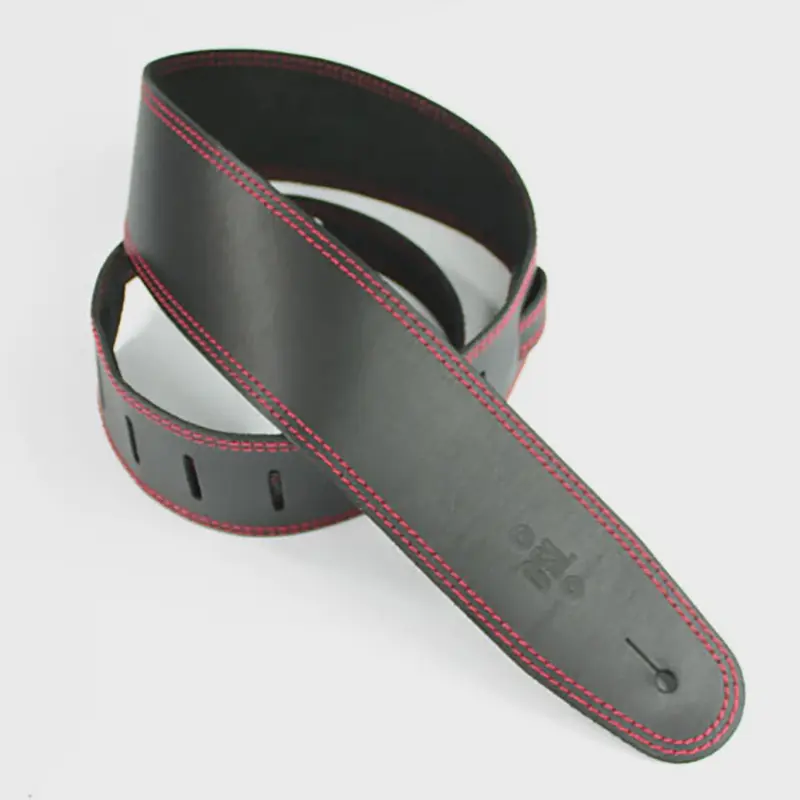 2.5 INCH SINGLE LAYER STRAP BLACK/RED STITCH SGE25-15-6