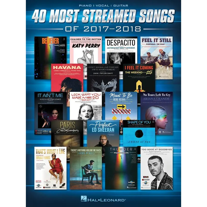 40 MOST STREAMED SONGS OF 2017-2018 PVG