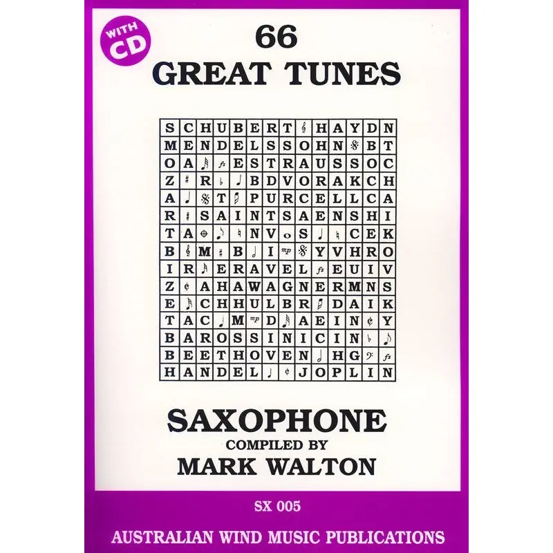 66 GREAT TUNES ALTO SAX BK/CD
