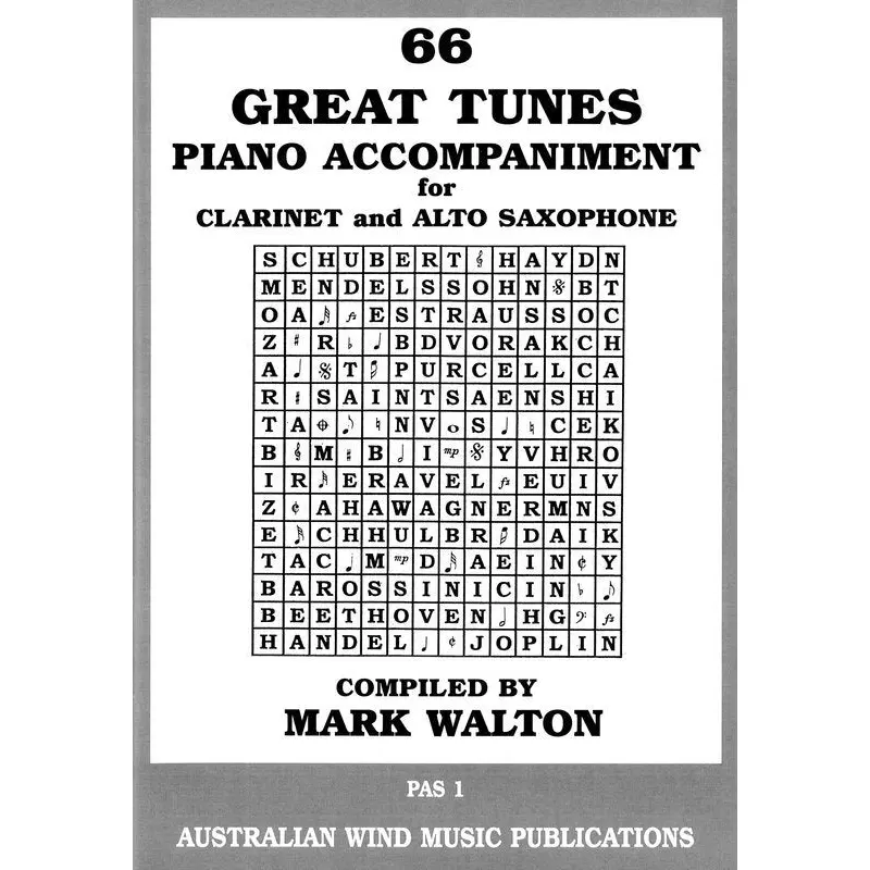 66 GREAT TUNES ALTO SAX/CLARINET PIANO ACCOMPANIMENT