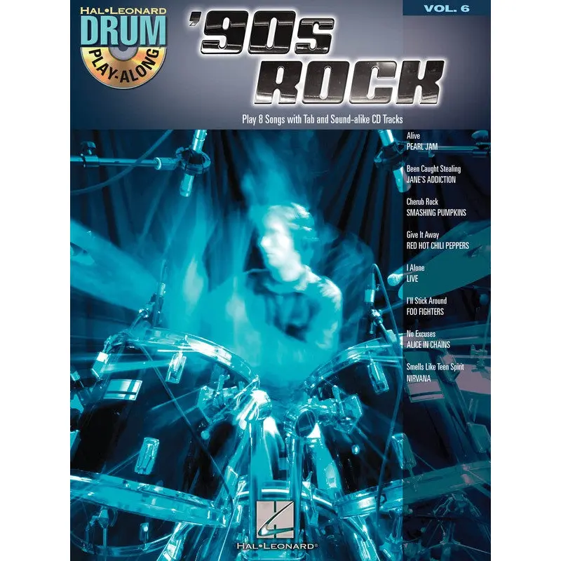 90S ROCK DRUM PLAY ALONG V6 BK/CD