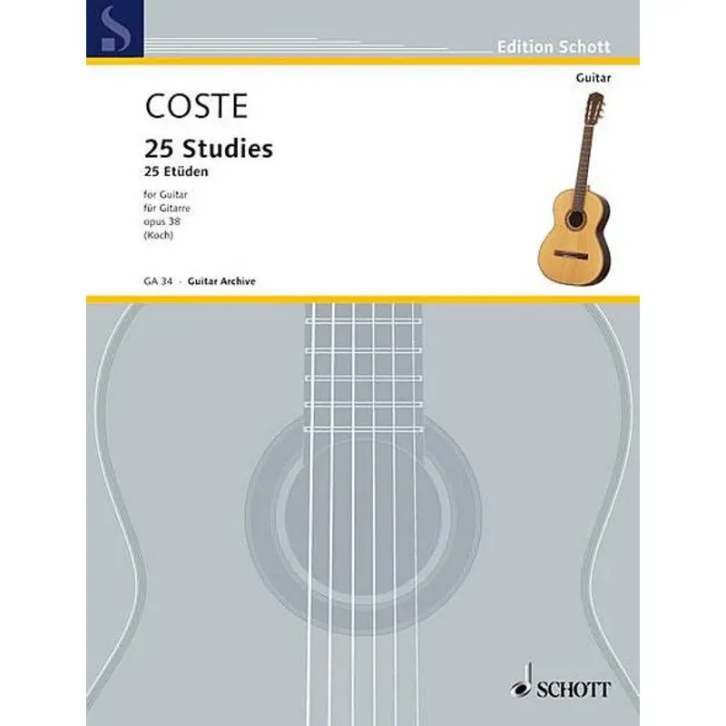 COSTE - 25 STUDIES OP 38 FOR GUITAR
