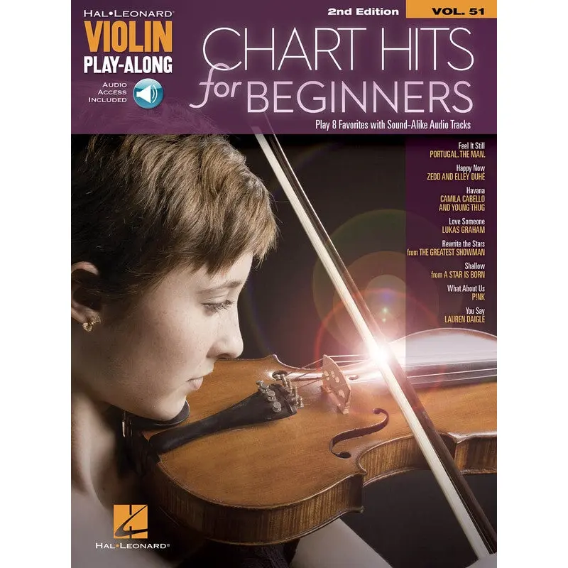 CHART HITS FOR BEGINNERS VIOLIN PLAYALONG V51 BK/OLA