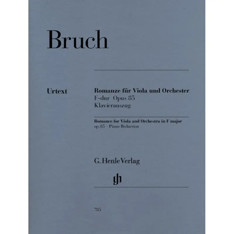 BRUCH - ROMANCE IN F OP 85 VIOLA/PIANO URTEXT