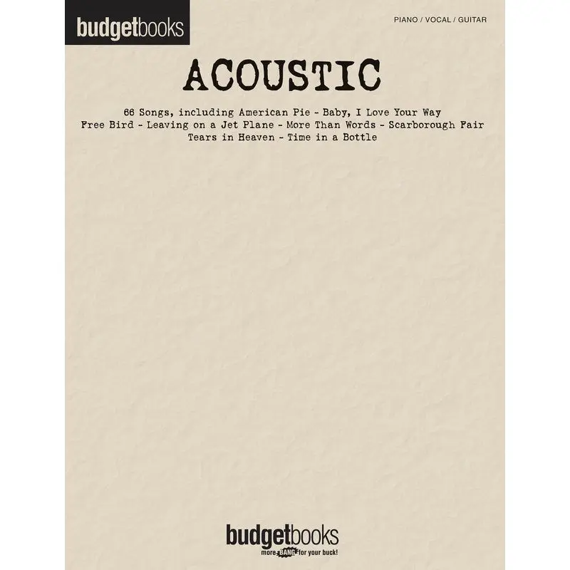 BUDGET BOOKS ACOUSTIC PVG