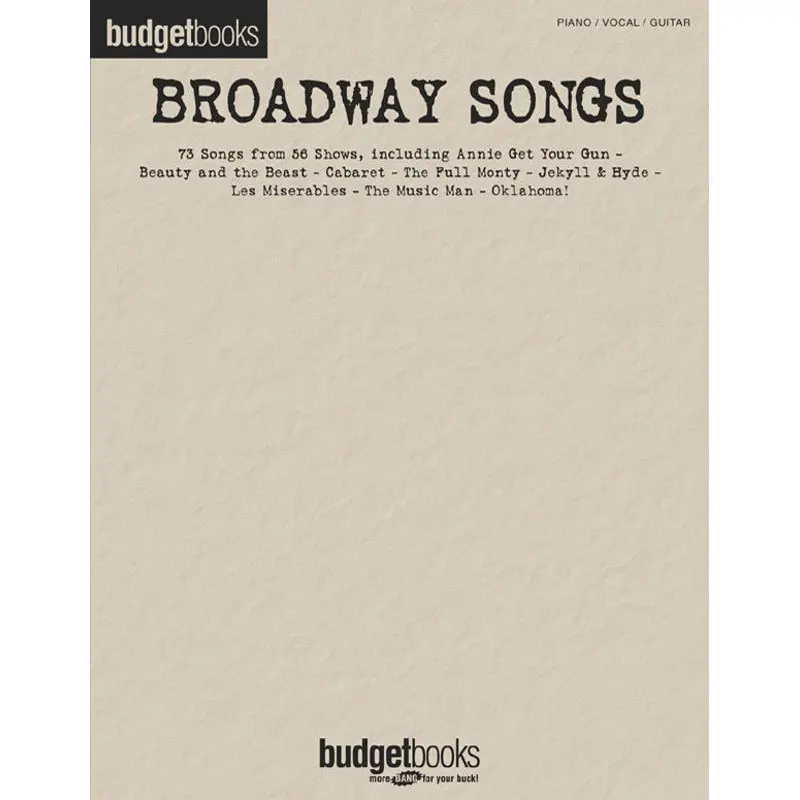 BUDGET BOOKS BROADWAY SONGS PVG