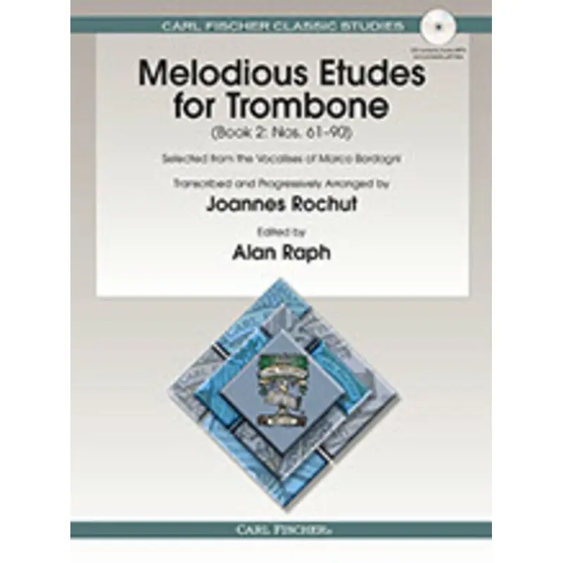BORDOGNI - MELODIOUS ETUDES BK 2 NOS 61-90 TROMBONE BK/OLA