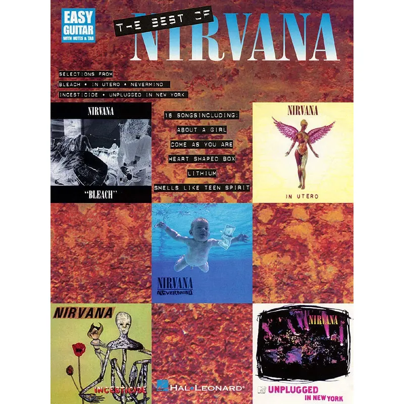 BEST OF NIRVANA EASY GUITAR NOTES TAB