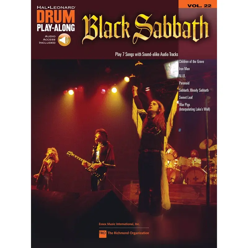BLACK SABBATH DRUM PLAYALONG V22 BK/OLA