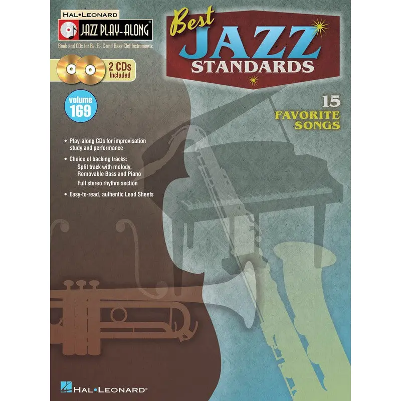 BEST JAZZ STANDARDS JAZZ PLAYALONG V169 BK/2CD