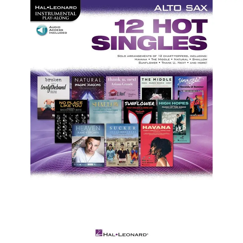 12 HOT SINGLES FOR ALTO SAX BK/OLA
