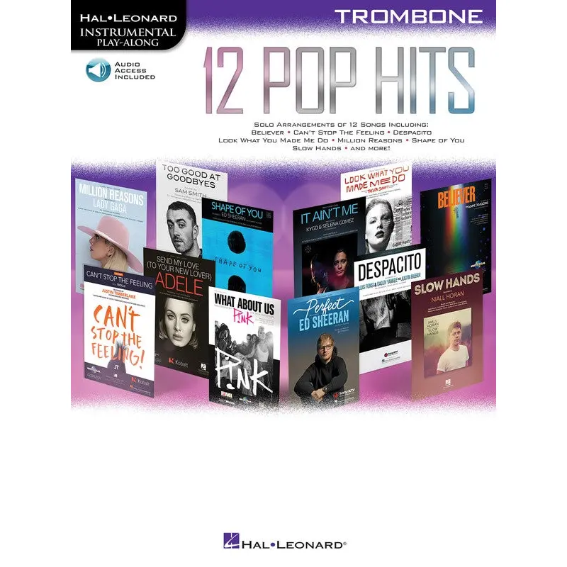 12 POP HITS TROMBONE BK/OLA