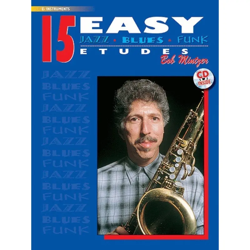 15 EASY JAZZ BLUES & FUNK ETUDES E FLAT INSTRUMENTS BK/OLA