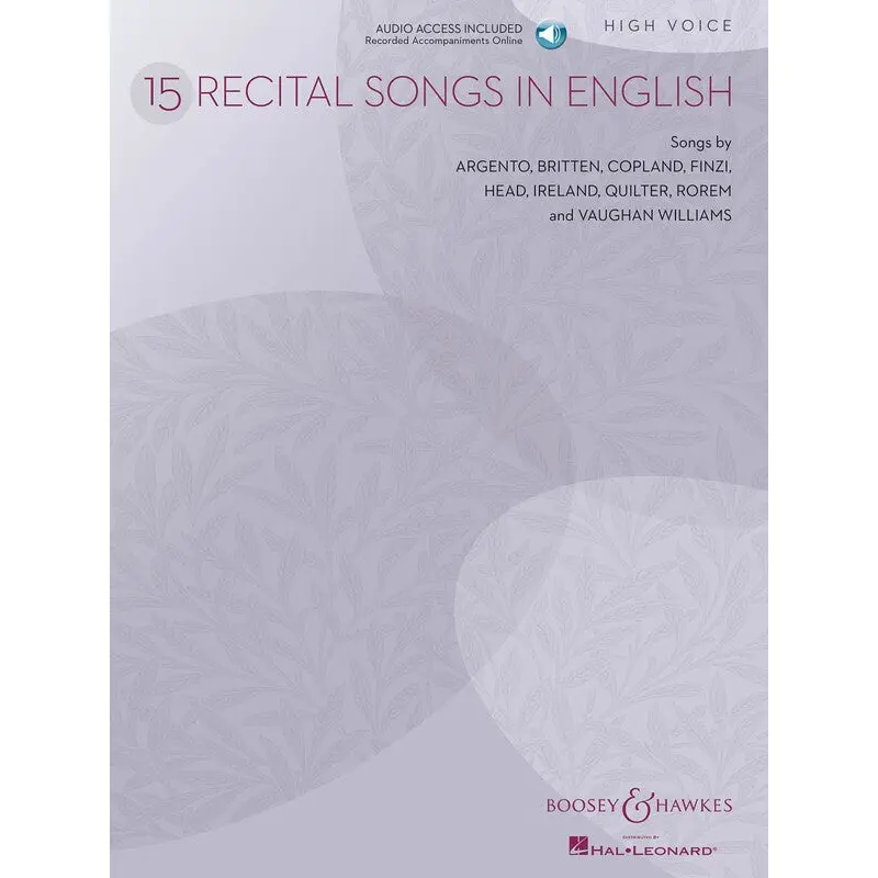 15 RECITAL SONGS IN ENGLISH HIGH VOICE BK/CD