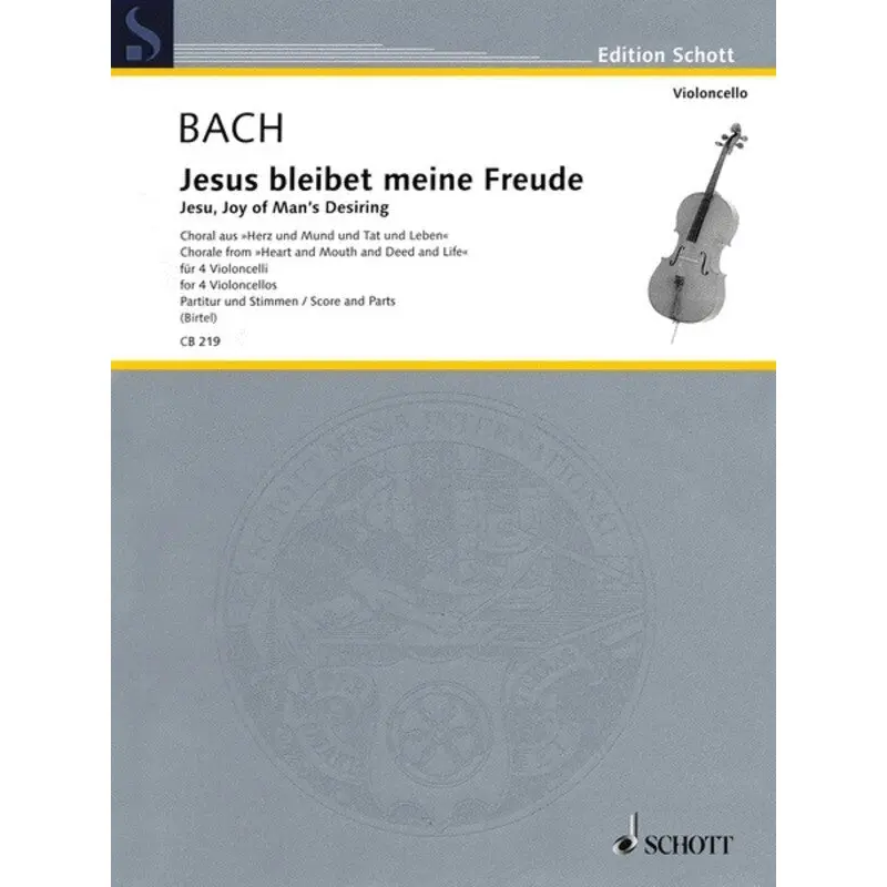BACH - JESU JOY OF MANS DESIRING 4 CELLO SC/PTS