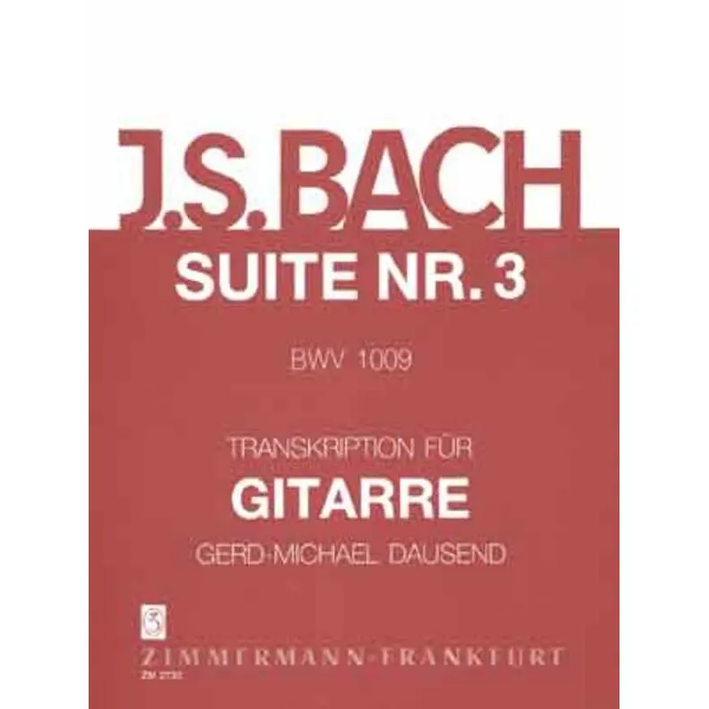 BACH - SUITE NO 3 BWV 1009 GUITAR ARR DAUSEND