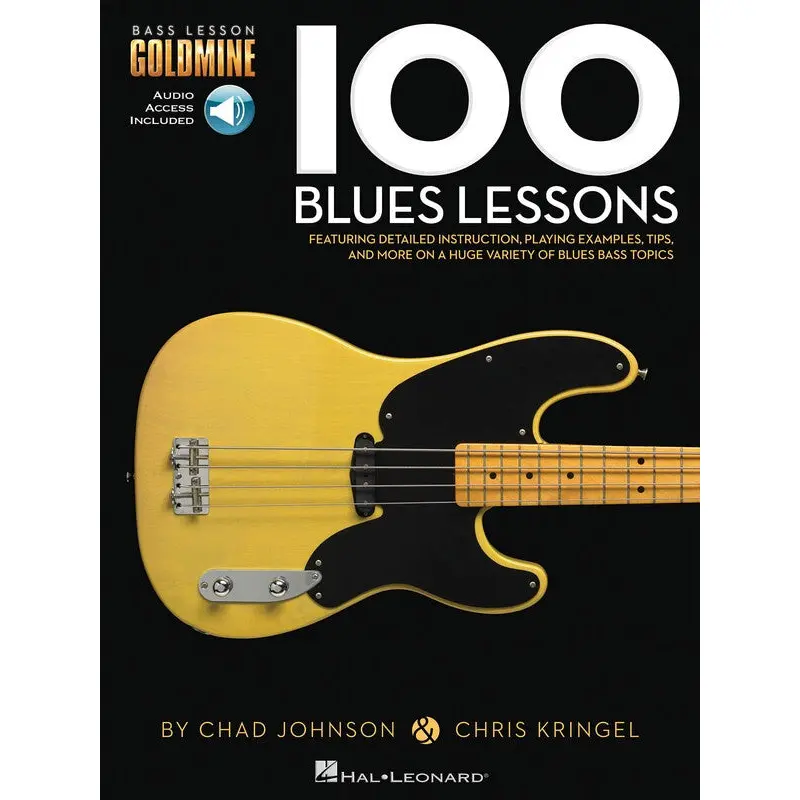 100 BLUES LESSONS BASS GUITAR GOLDMINE BK/OLA
