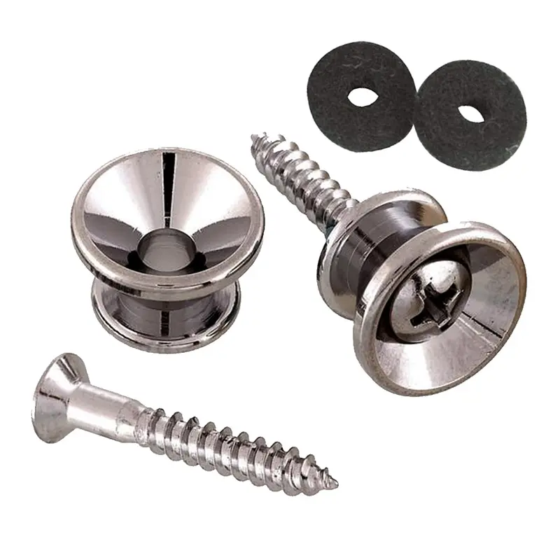 STRAP BUTTONS 16.0 with black felt  washer and chrome 4 mm x 30 mm screw