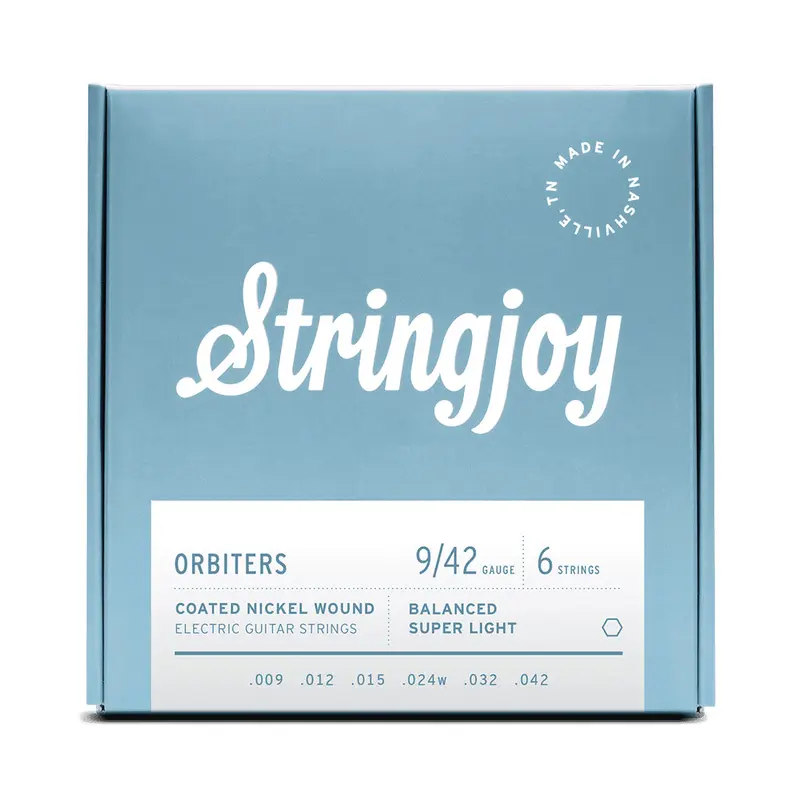 Stringjoy Orbiters | Balanced Super Light Gauge (9-42) Coated Nickel Wound Electric Guitar Strings