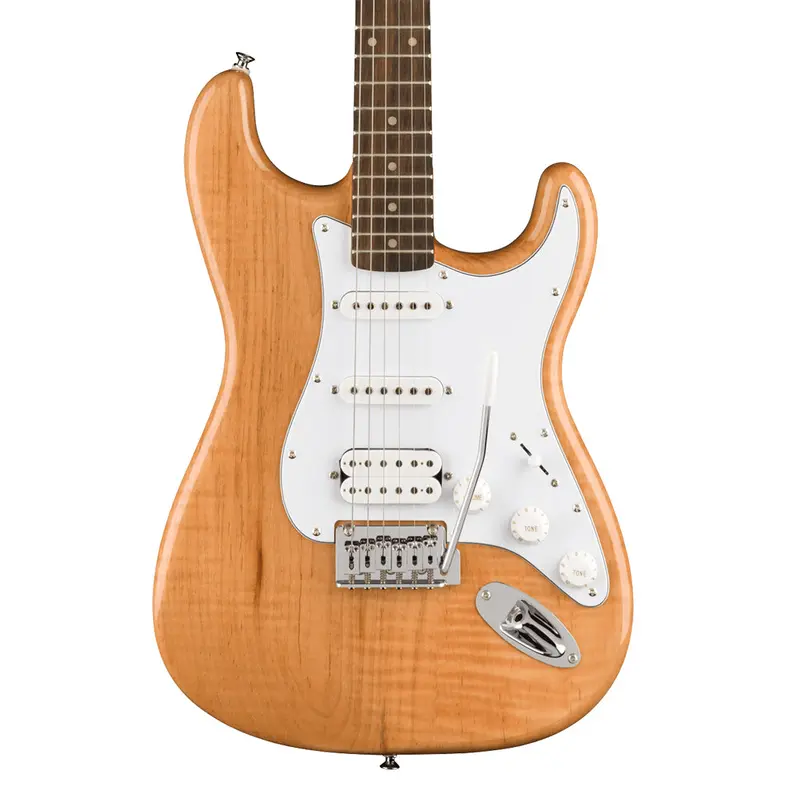 Squier FSR Affinity Series Stratocaster HSS, Laurel Fingerboard, White Pickguard, Natural