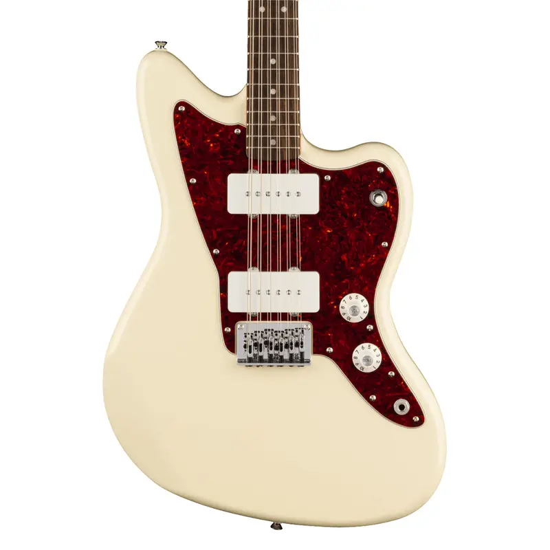 Squier Paranormal Jazzmaster XII, Laurel Fingerboard, Tortoiseshell Pickguard, Olympic White