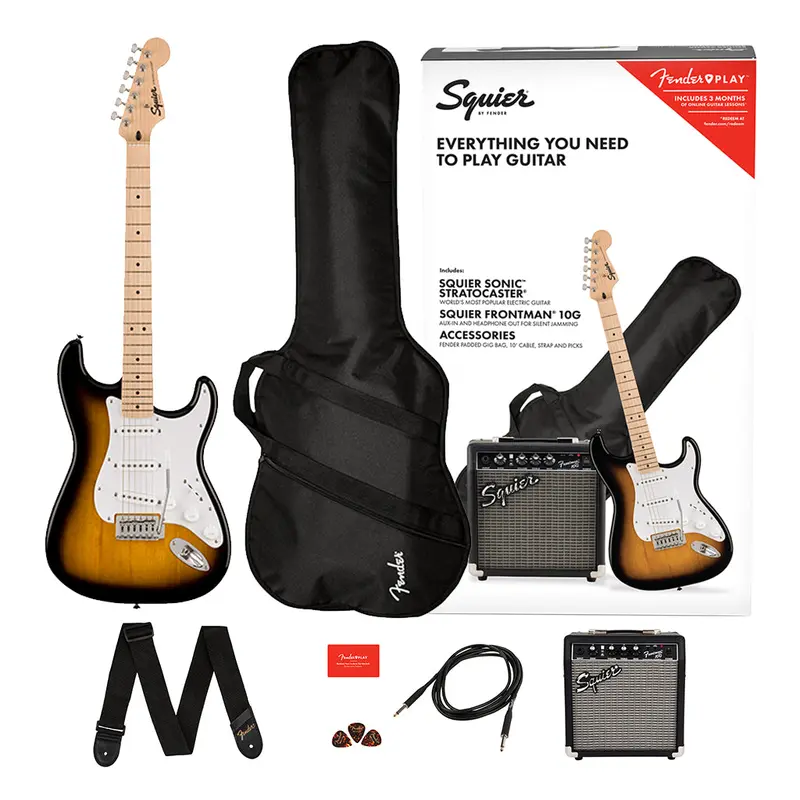 Squier Sonic Stratocaster Pack - 2 Colour Sunburst