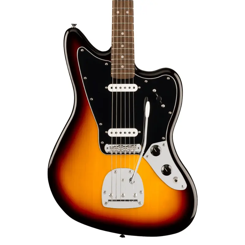Squier Affinity Series Jaguar with Laurel Fingerboard and Black Pickguard - 3 Colour Sunburst