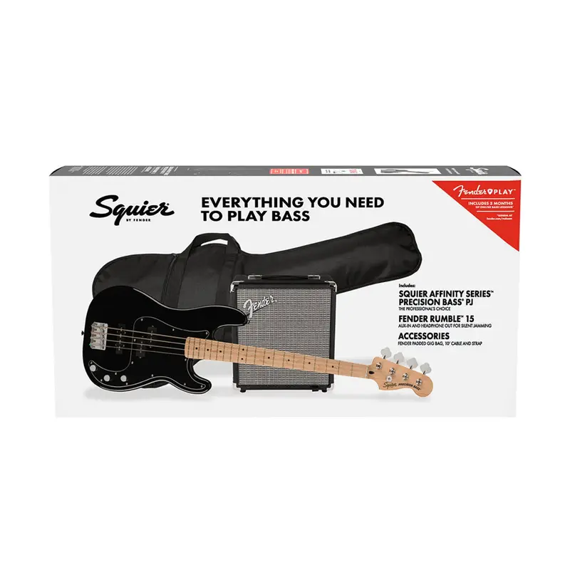 Squier Affinity Series Precision Bass PJ Pack in Black