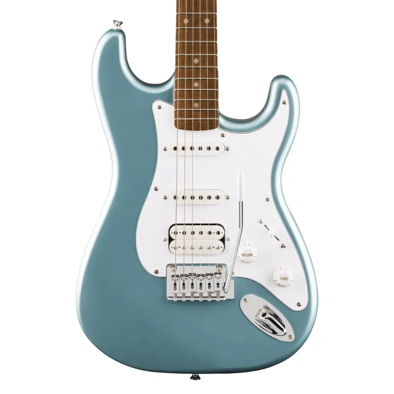 Squier Affinity Series Stratocaster Junior HSS Laurel Fingerboard with White Pickguard - Ice Blue Metallic
