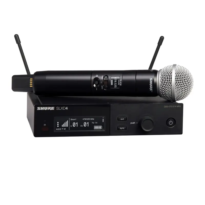 Shure SLX-D System with SLXD2/Beta58 Handheld Transmitter and SLXD4 Digital Wireless Receiver