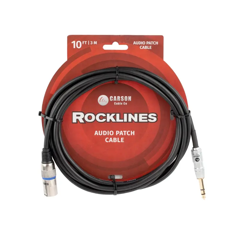 Rocklines 10' XLR Male to Straight Jack