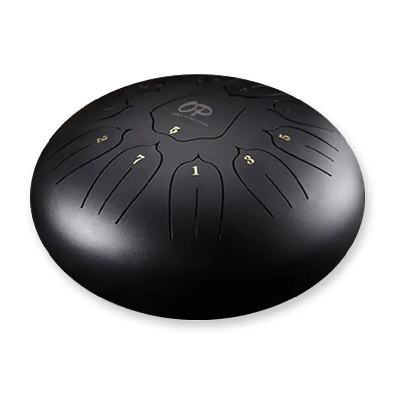 Opus 10" Tongue Drum - C - Black - Lotus Patern