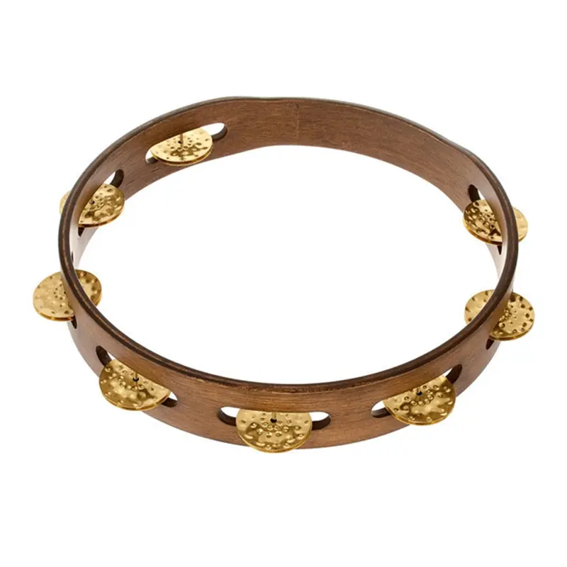 Meinl Tambourine With 1 Row Hamm Brass - Walnut Brown