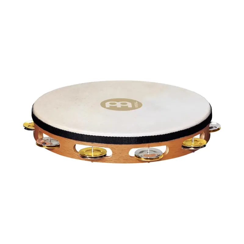 Meinl Wood Tambourine With 1 Row Dual Alloy Jingles - Super Natural