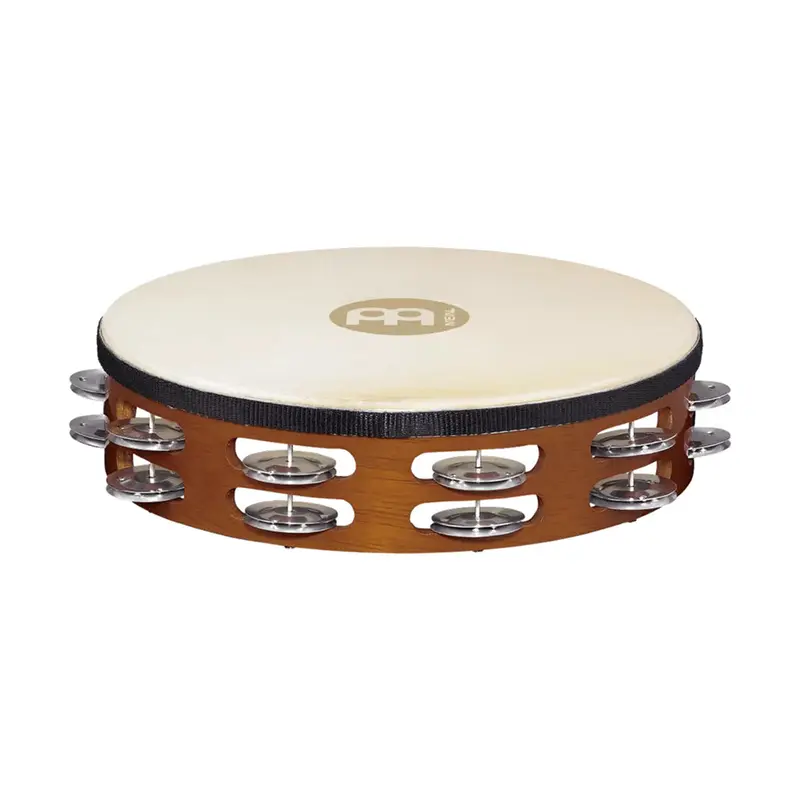Meinl Wood Tambourine With 2 Rows Aluminium Jingles- African Brown