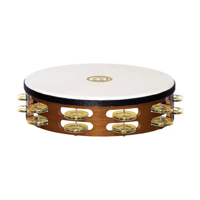 Meinl Wood Tambourine With 2 Rows Brass Jingles - African Brown