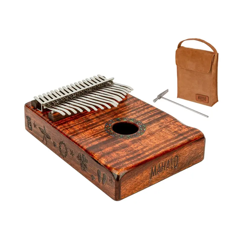 Mahalo - 17 Note Kalimba - Photo Flame Koa