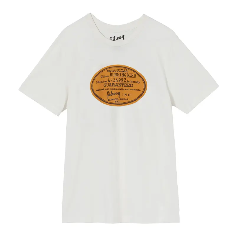 Gibson Acoustic Label Tee Vintage White XL